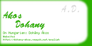 akos dohany business card
